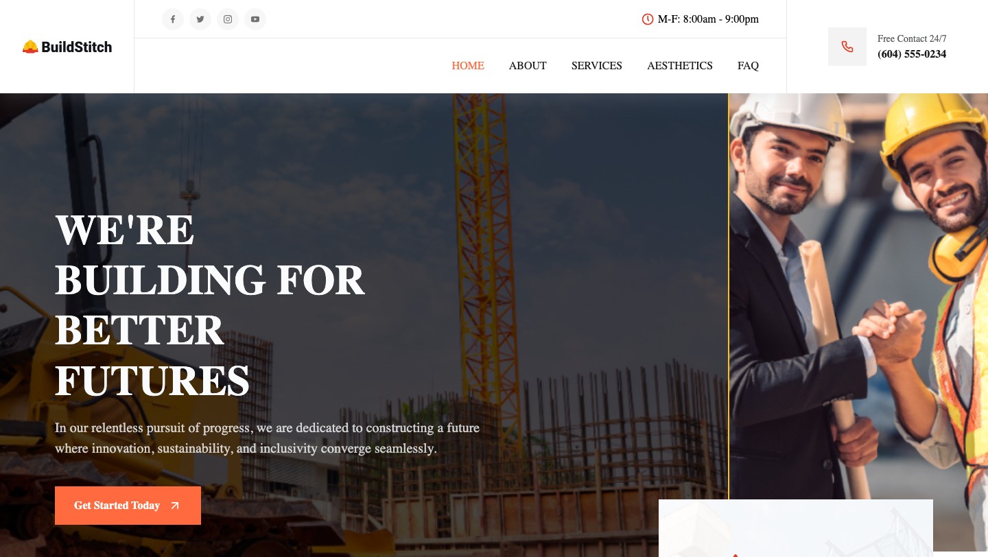 General contractor website demo preview