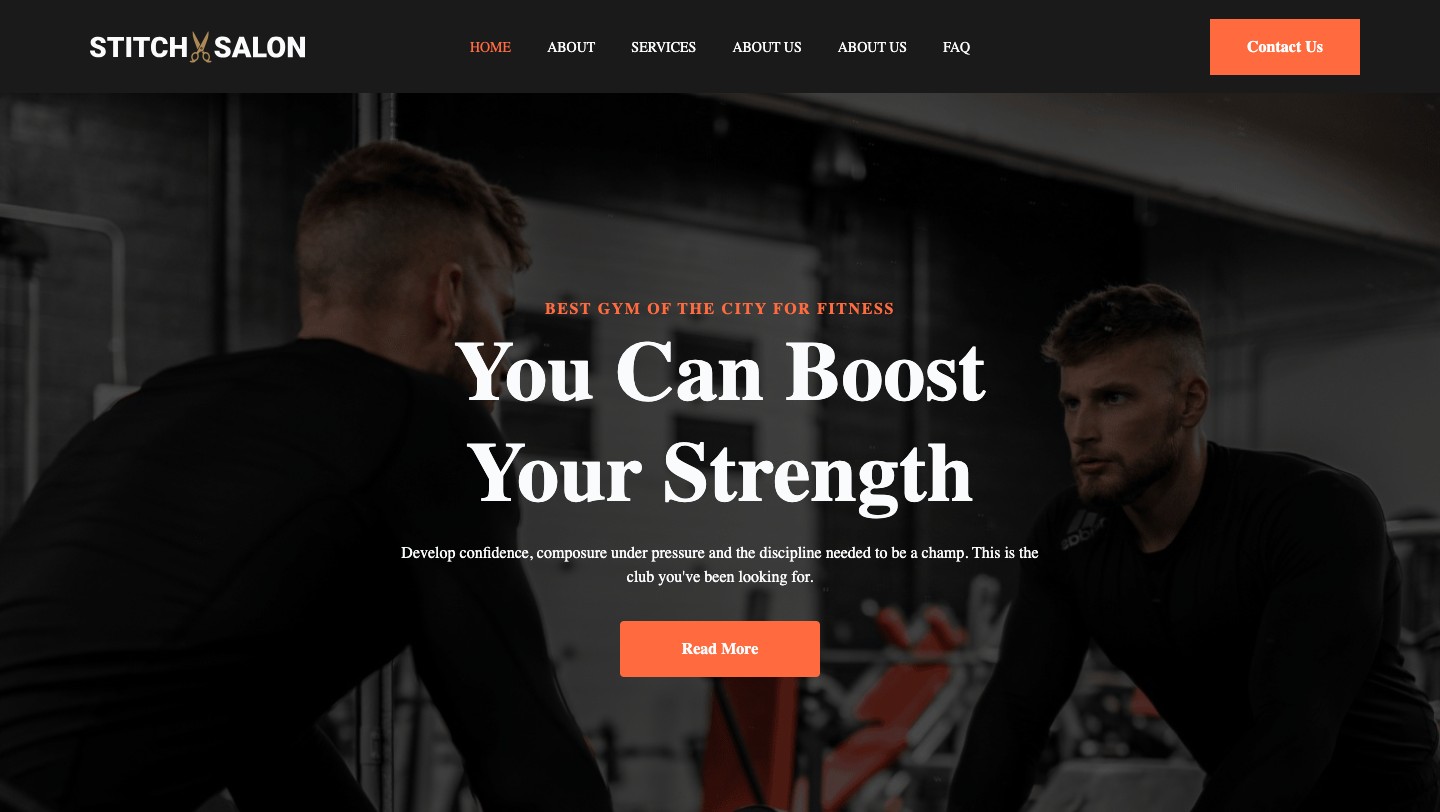 Fitness gym website demo preview