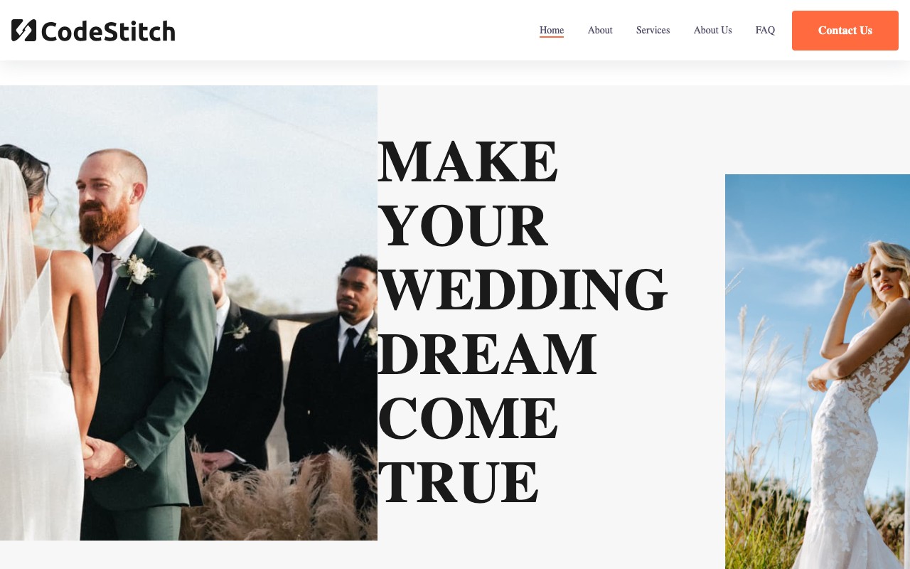 Wedding photography website demo preview