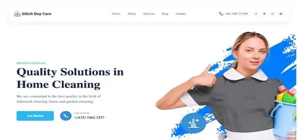 Home cleaning service website demo preview