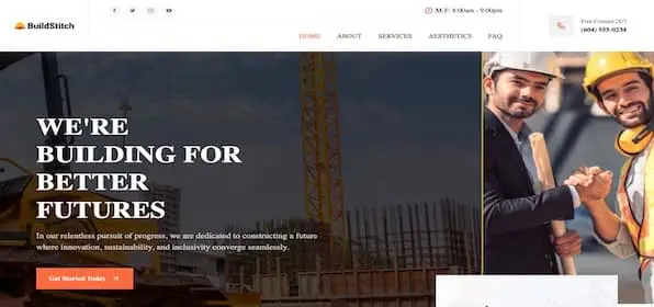 General contractor website demo preview