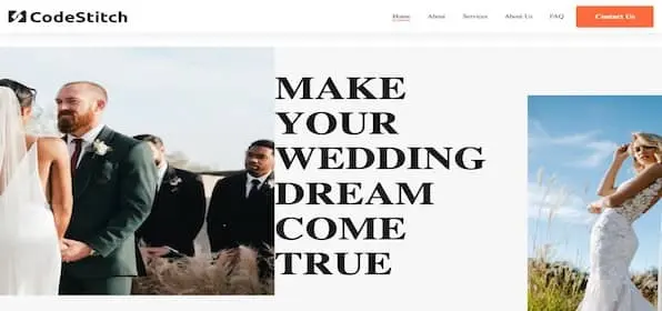 Wedding photography website demo preview